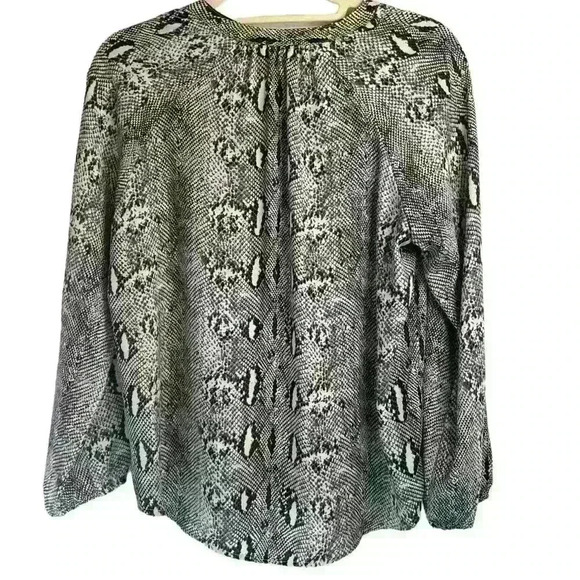J.Crew Factory Snake Print long sleeve Blouse in size Small. - Picture 2 of 5